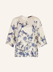 Filippo Relaxed-fit printed silk blouse, light blue
