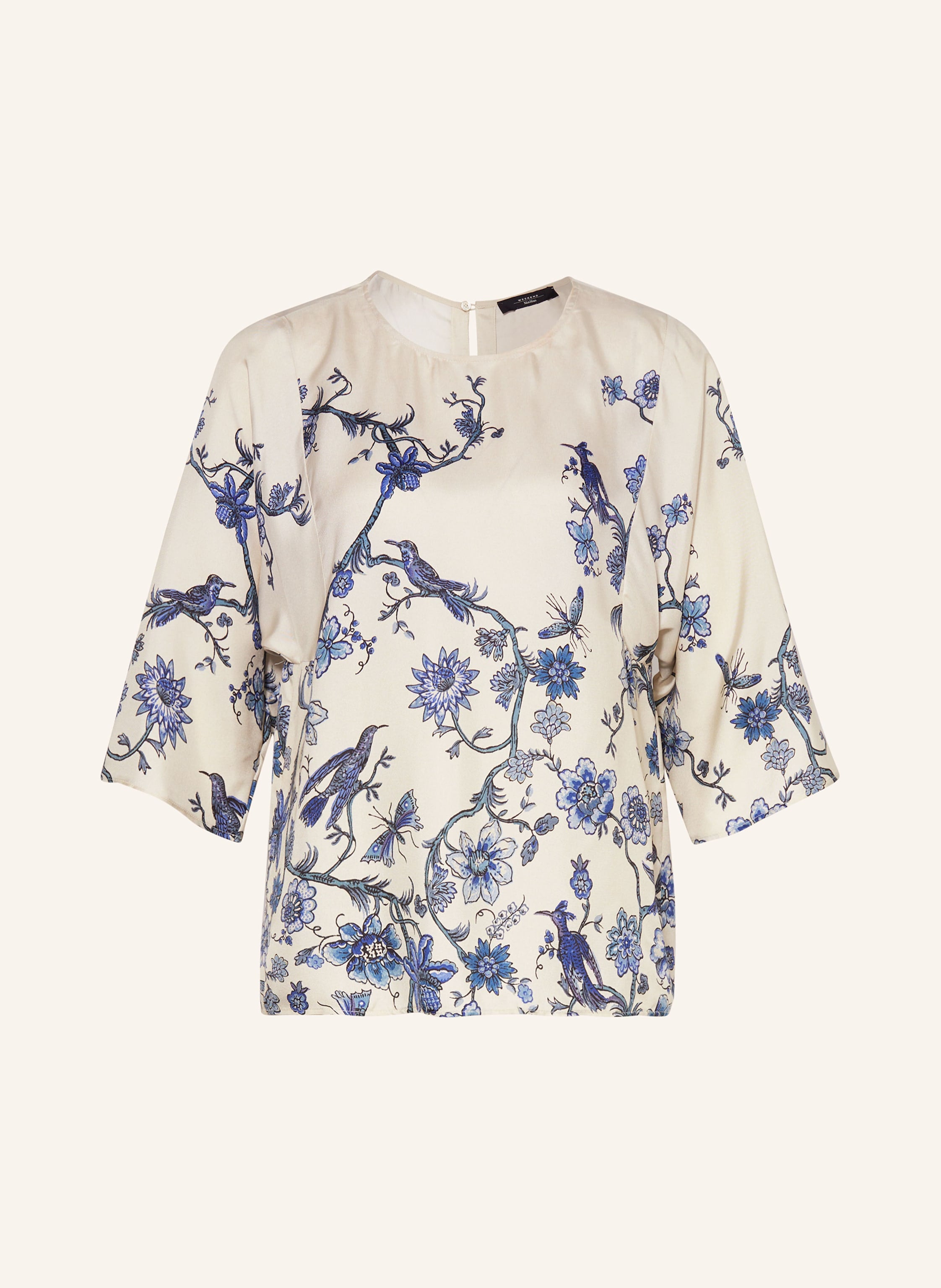 Filippo Relaxed-fit printed silk blouse, light blue