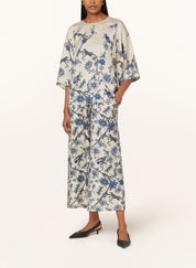 Filippo Relaxed-fit printed silk blouse, light blue