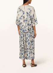 Filippo Relaxed-fit printed silk blouse, light blue
