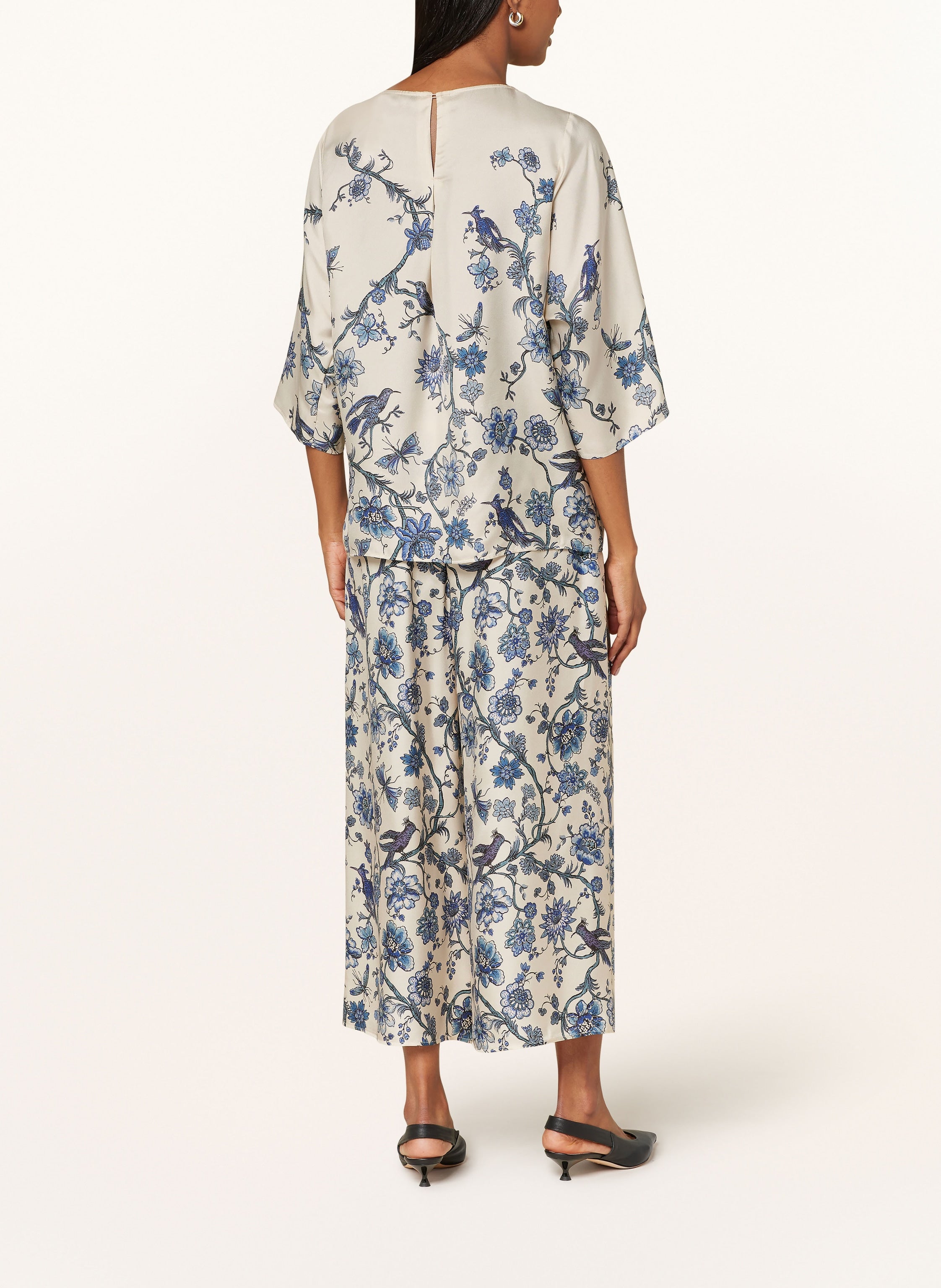 Filippo Relaxed-fit printed silk blouse, light blue