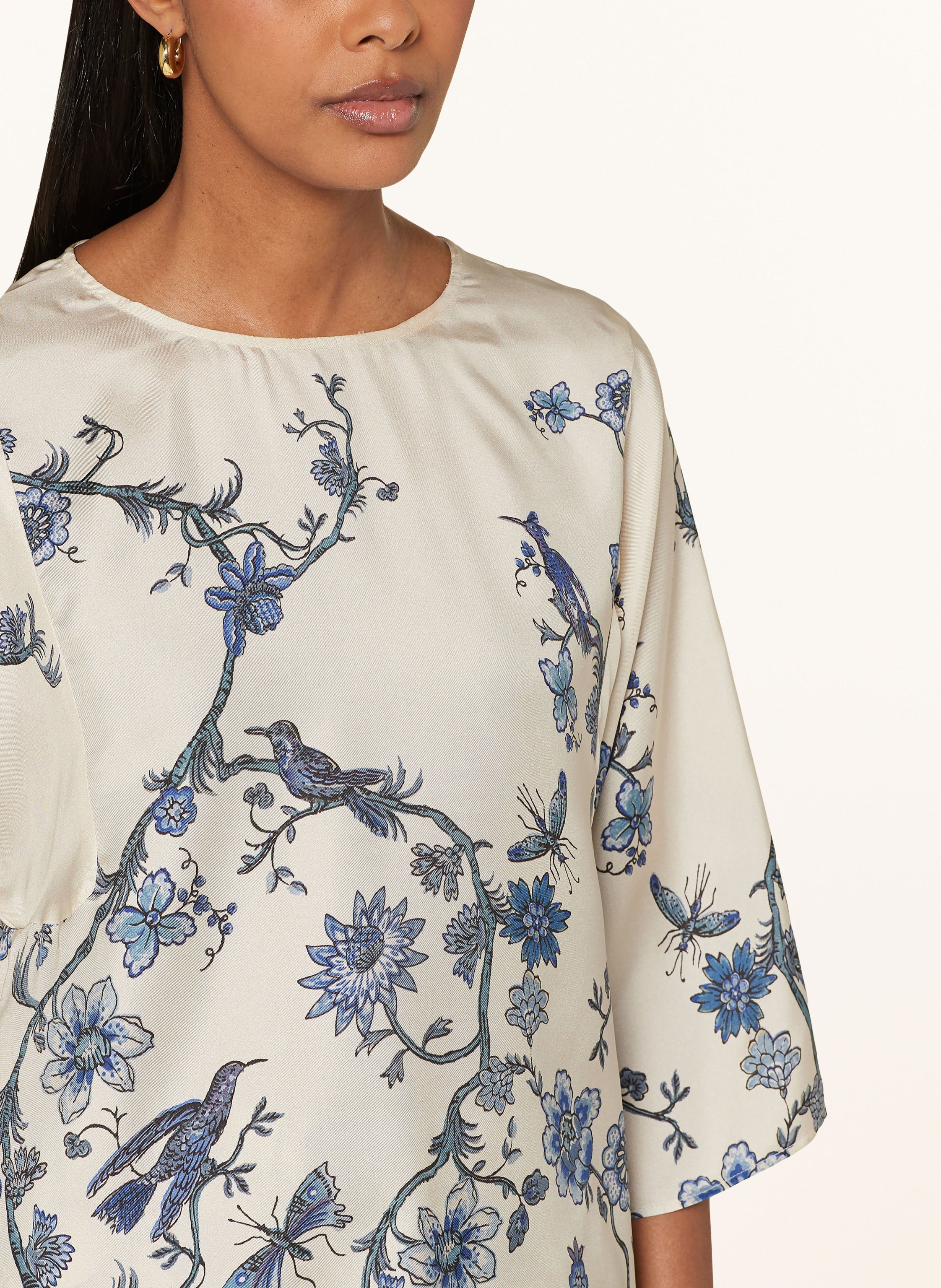 Filippo Relaxed-fit printed silk blouse, light blue