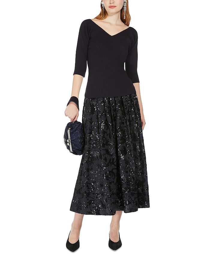 Nome Sequinned Skirt Navy