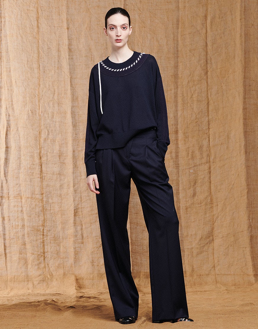 Concise Straight leg pants with double ticket pocket