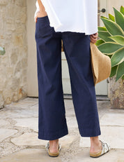 Wexford  Wide-Leg Linen Pant Navy