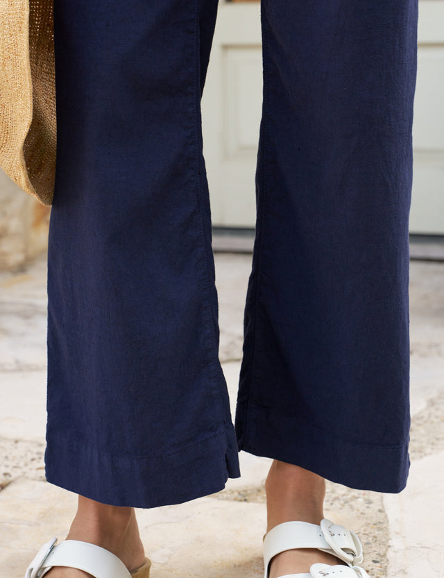 Wexford  Wide-Leg Linen Pant Navy