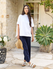 Wexford  Wide-Leg Linen Pant Navy