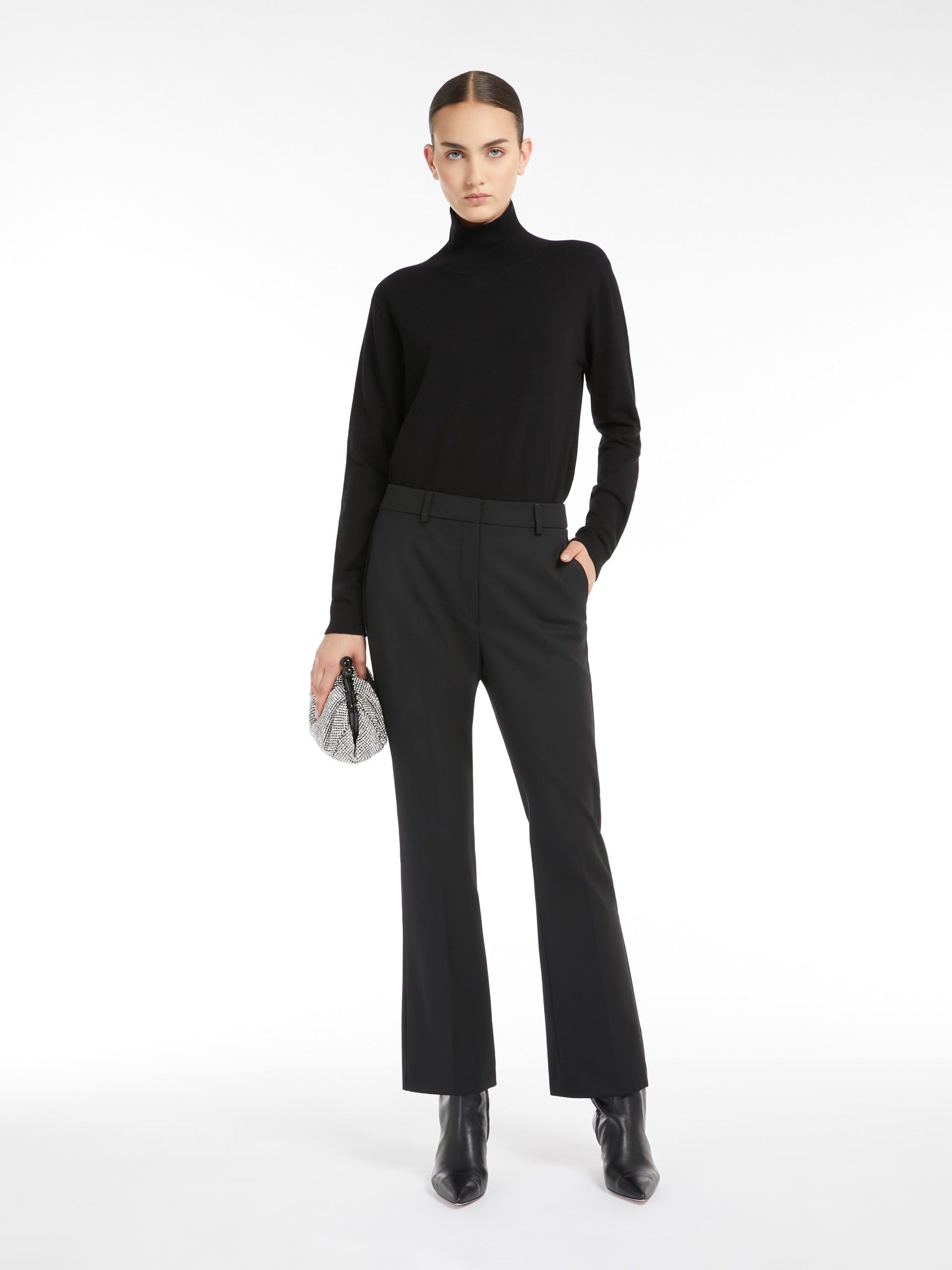 Turtleneck sweater with silk