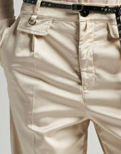 Concise Straight leg pants with double ticket pocket