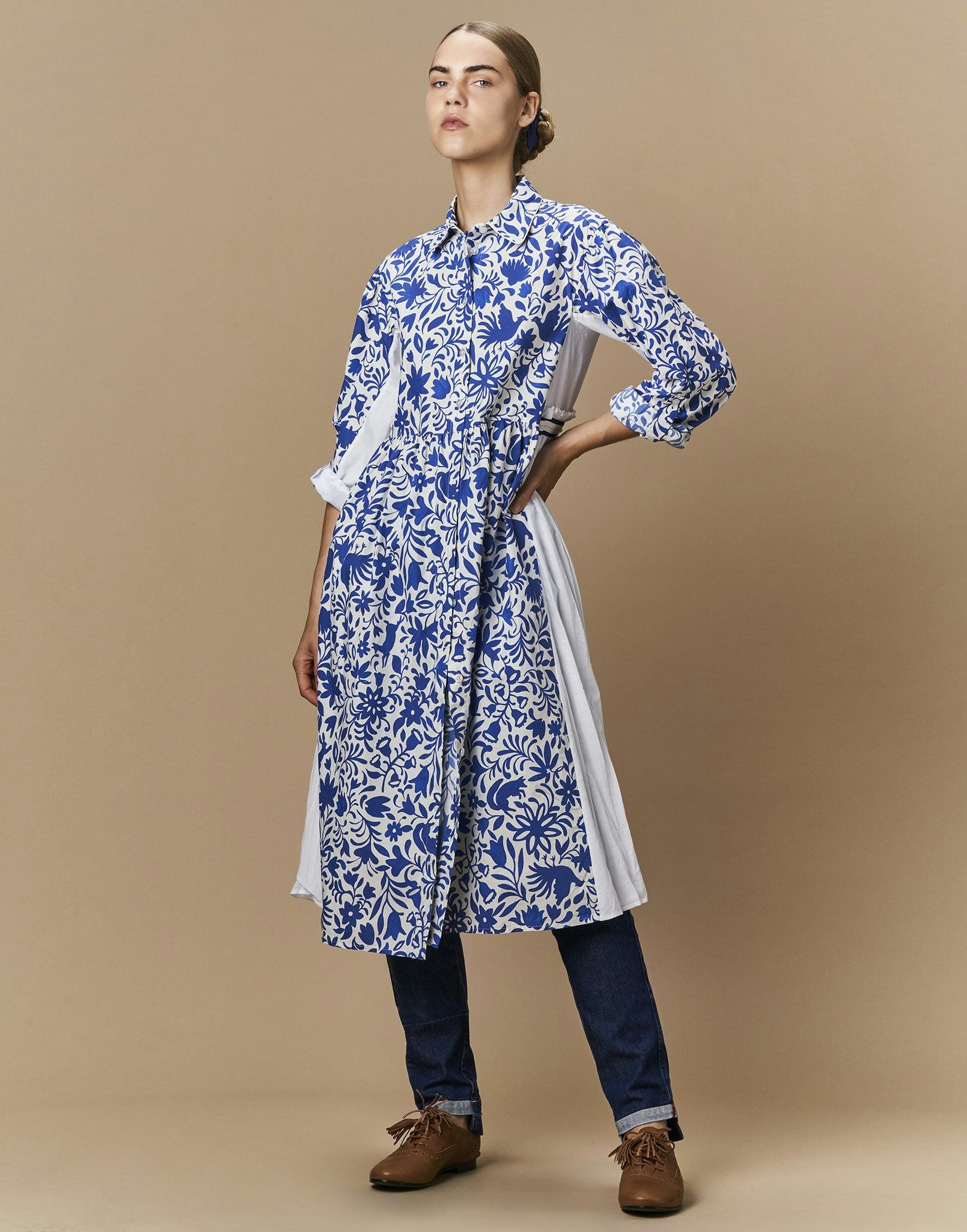 Beloved  Print L/S shirtdress