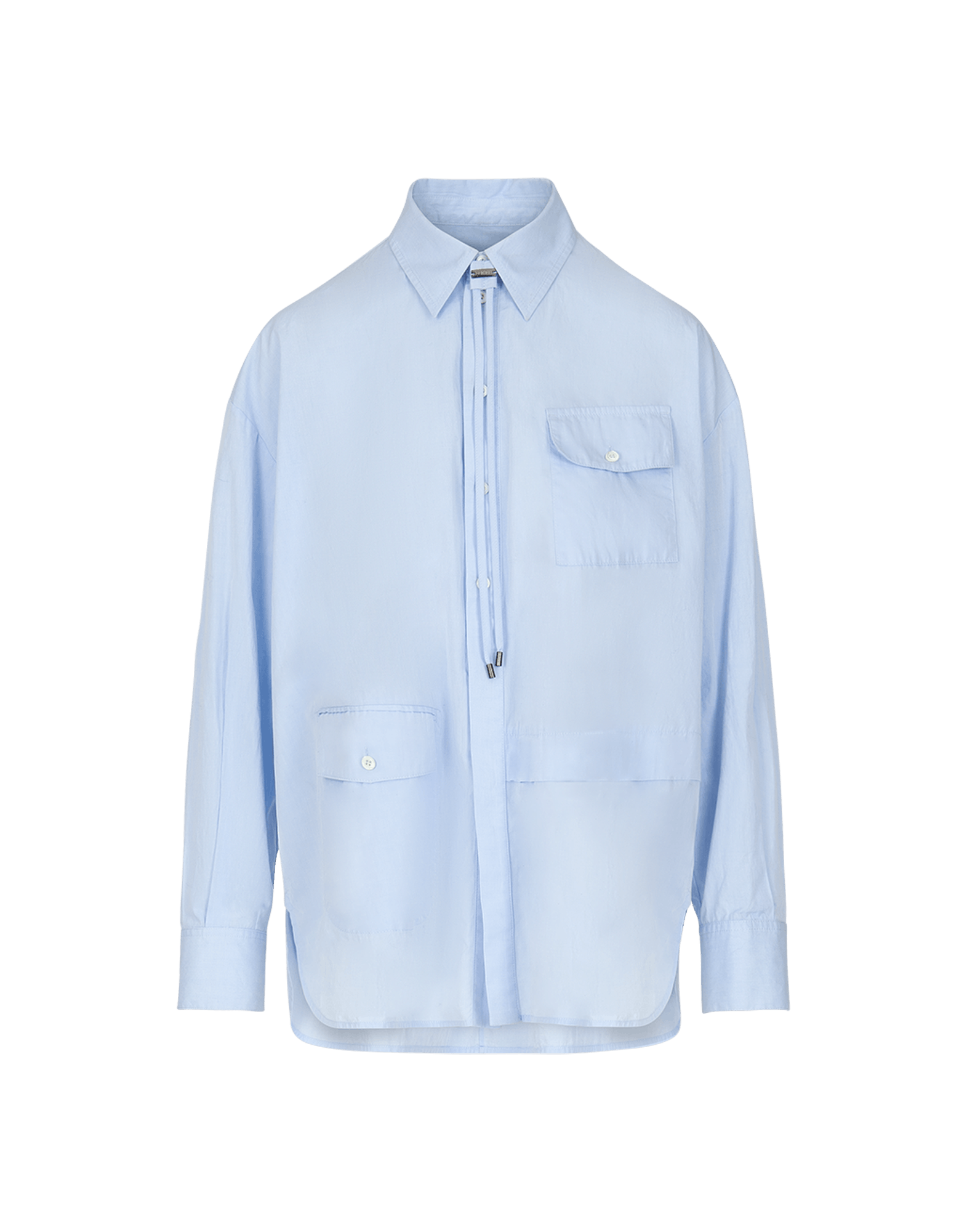 Quotation Oversize shirt in pale blue cotton poplin