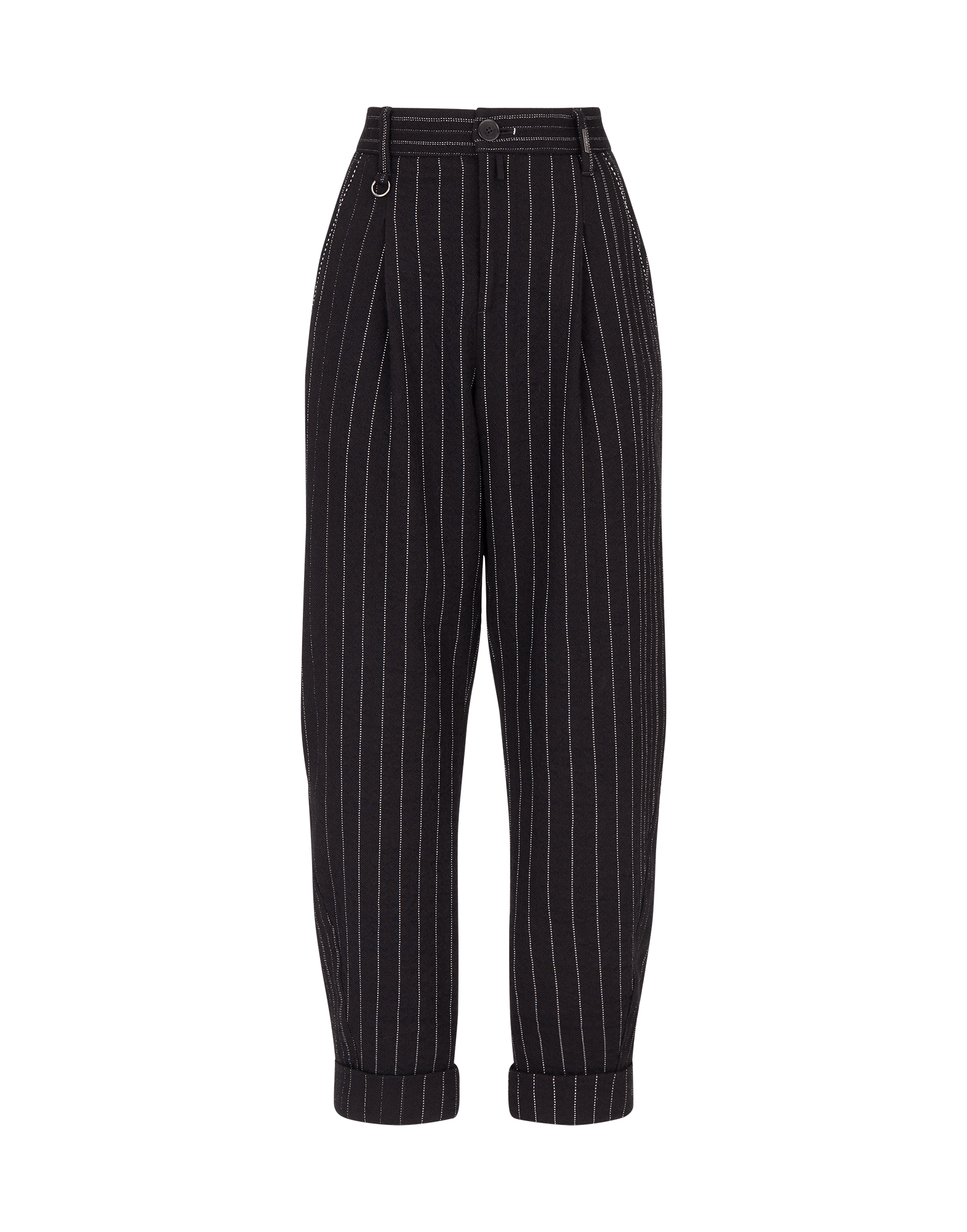 Modernist  Tailored pants in irregular pinstripe