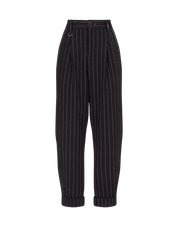 Modernist  Tailored pants in irregular pinstripe