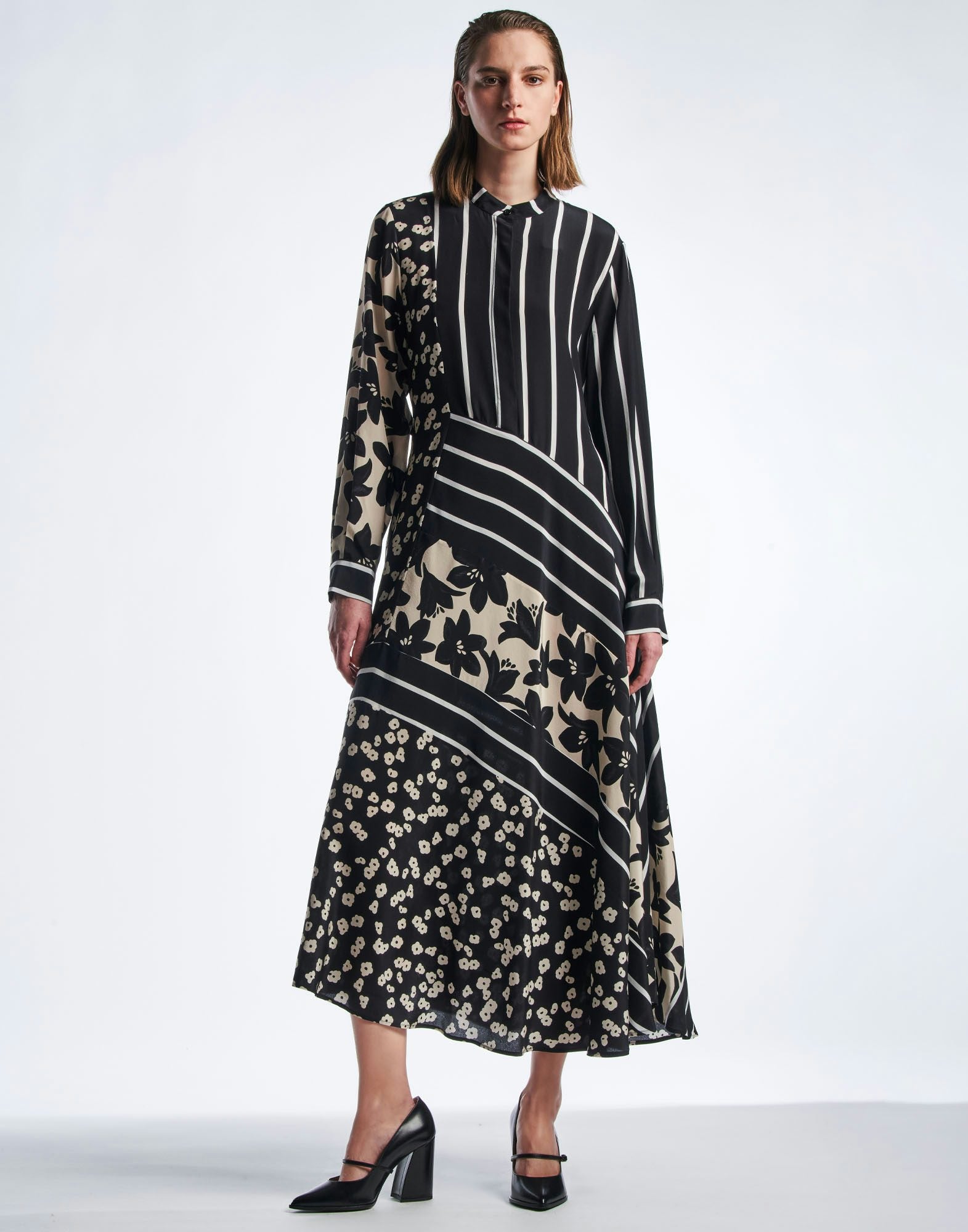 Splendour Shirtdress in cream and black print