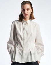 Optimize Fitted shirt with fluted hem