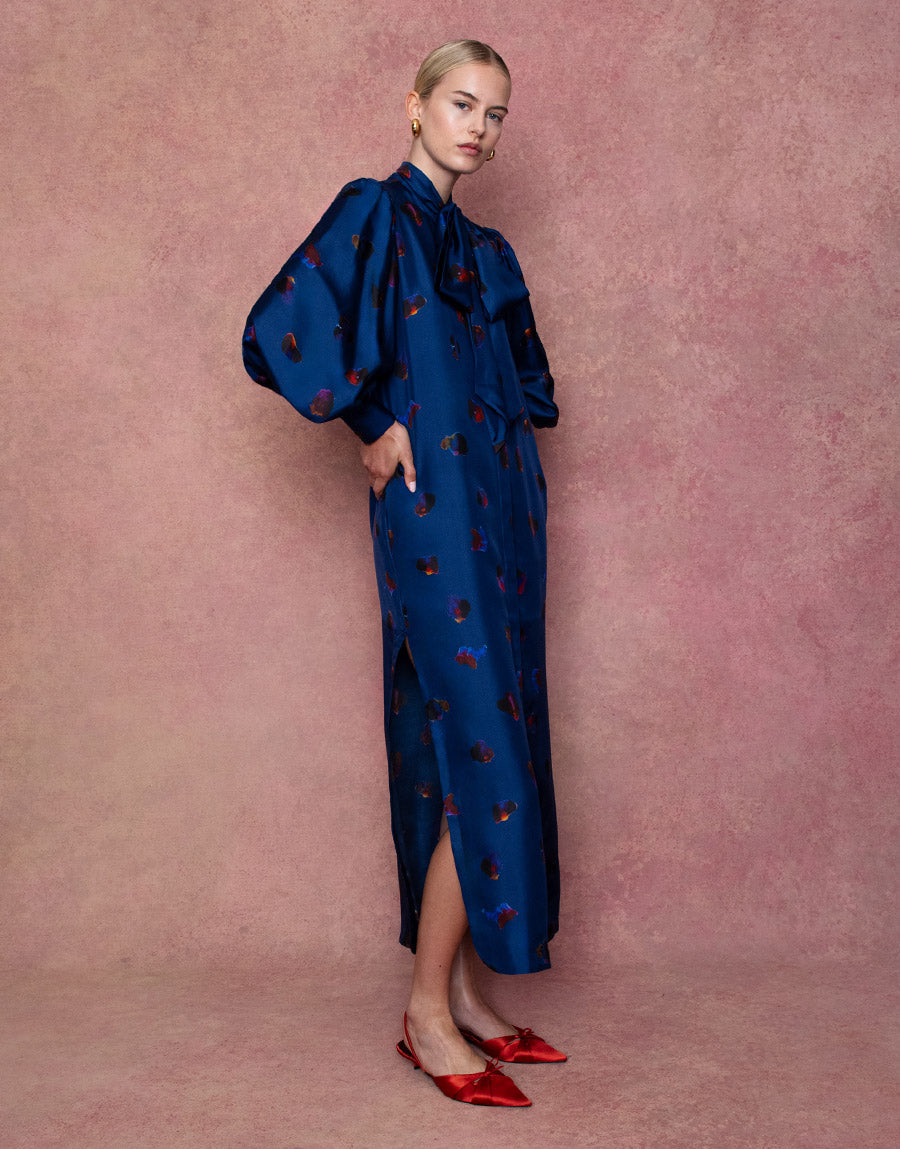 Dakota Twill Midi Dress - Petal Cloud