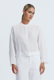 Linen relaxed shirt white