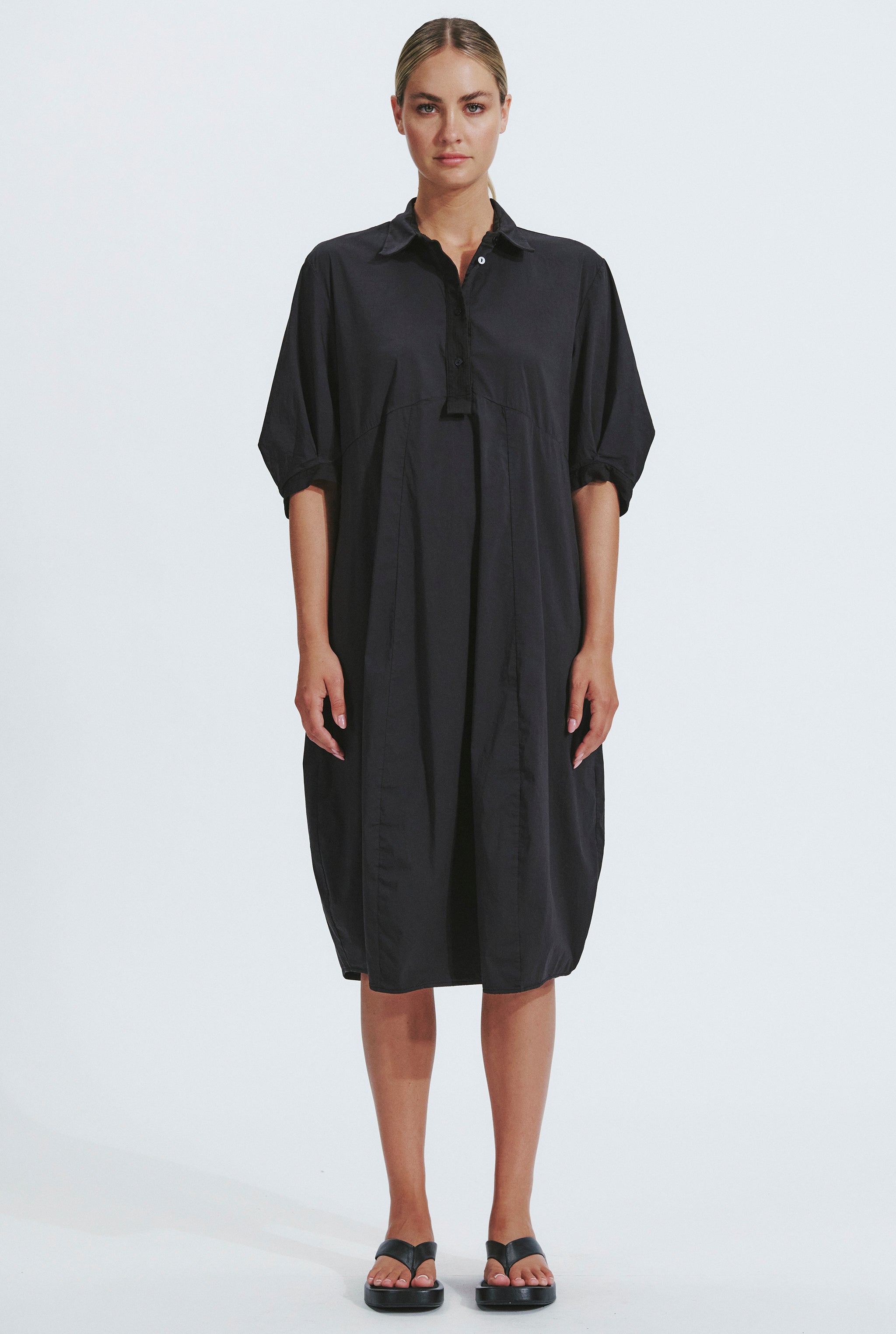 Stretch Poplin dress blue