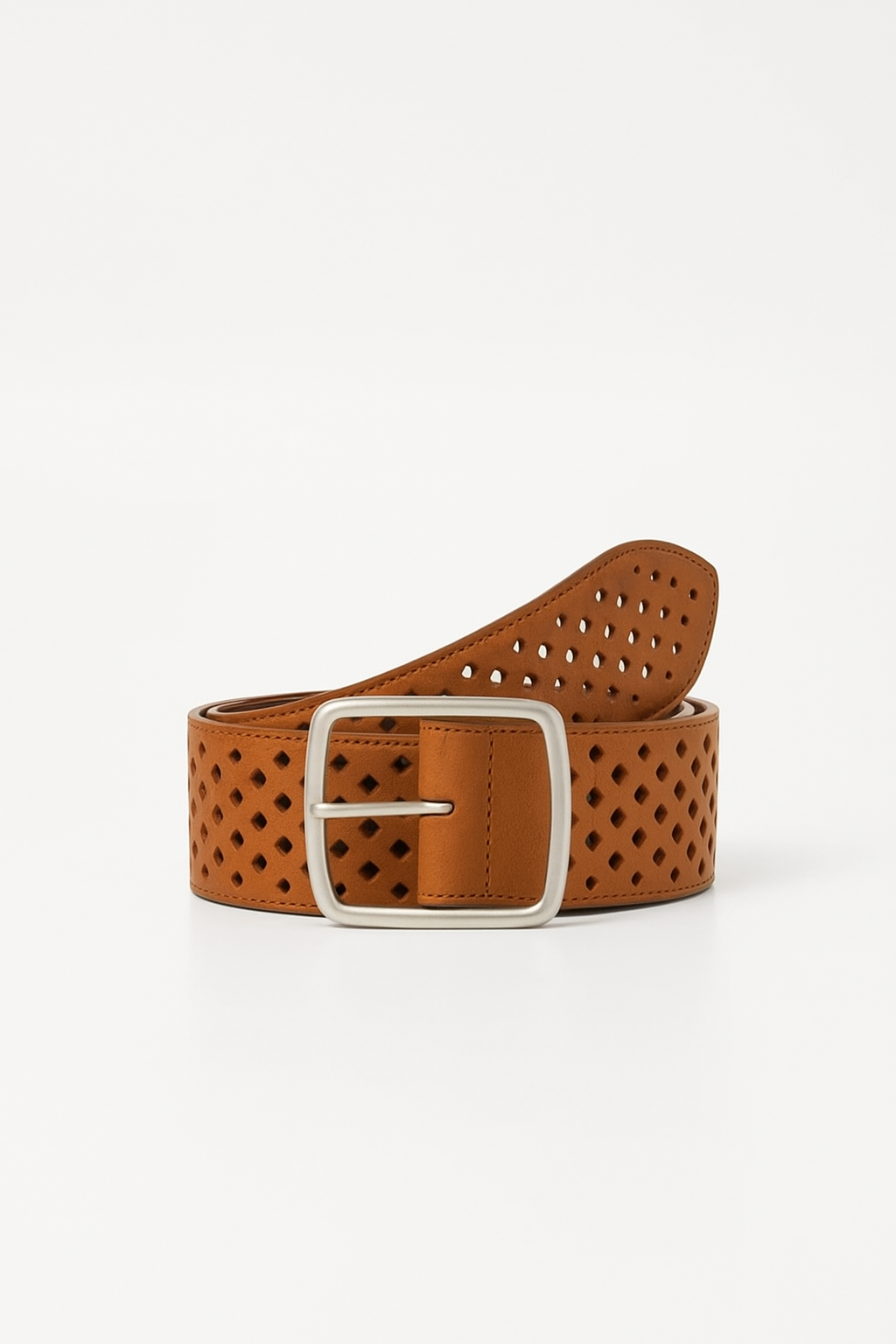 Kuens  Perforated Belt Brown