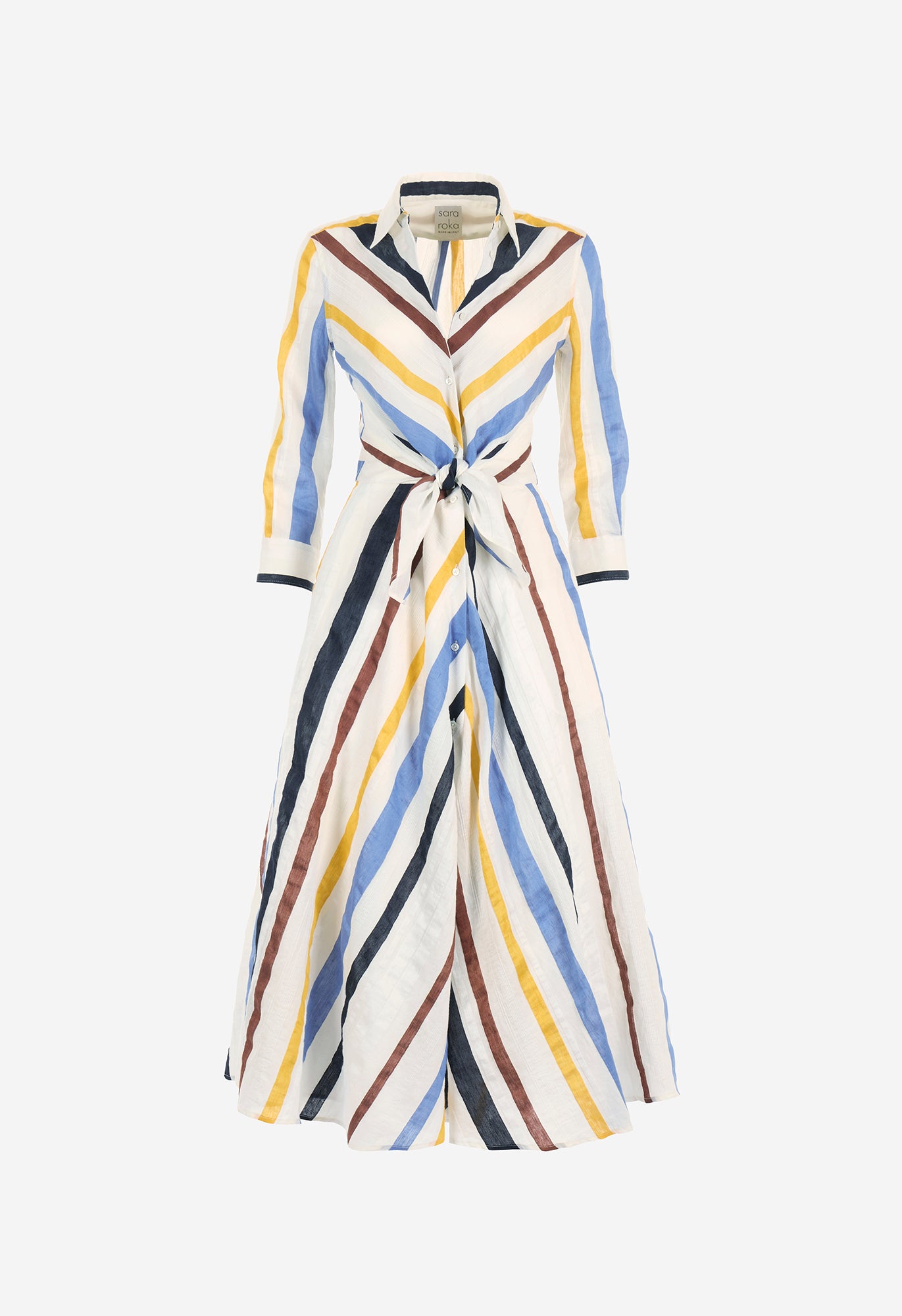 Dralla85 Tie Front Stripe Shirtdress