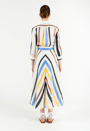 Dralla85 Tie Front Stripe Shirtdress