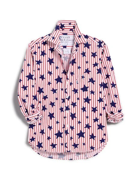 Eileen Red Stripe w/ Navy Stars