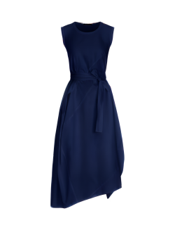 Awakening Navy cotton balloon midi dress