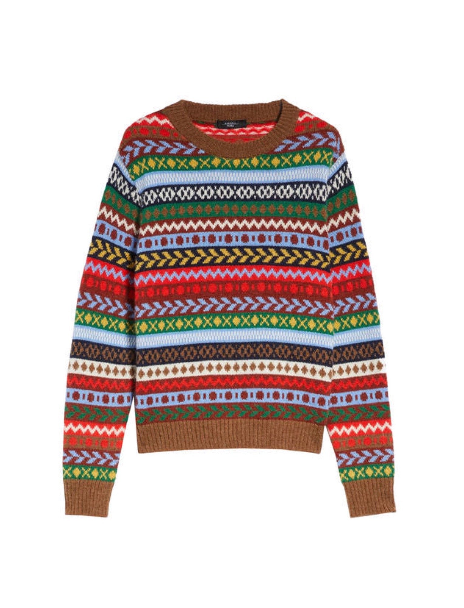 Edicola intarsia-pattern relaxed-fit knitted jumper