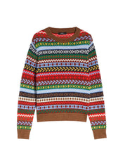 Edicola intarsia-pattern relaxed-fit knitted jumper