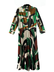 Tosca 85 Abstract Shirt Dress with pleats