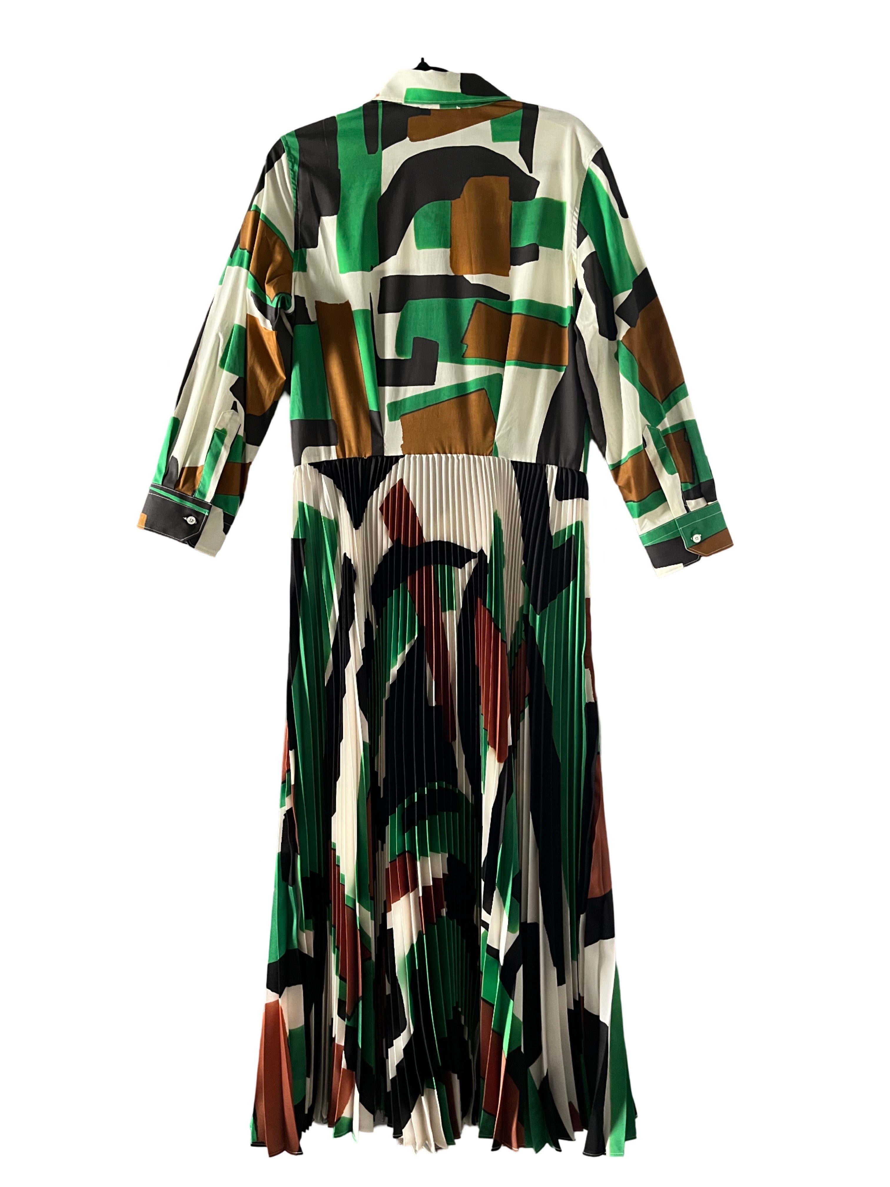 Tosca 85 Abstract Shirt Dress with pleats