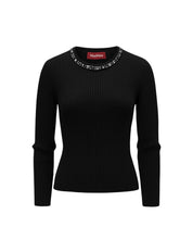 Ribbed Wool Jumper black