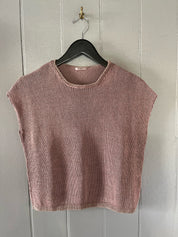 Knit melange tee rose