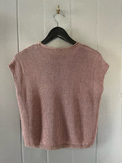 Knit melange tee rose