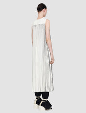 Holford Pleated Ivory/Black Dress