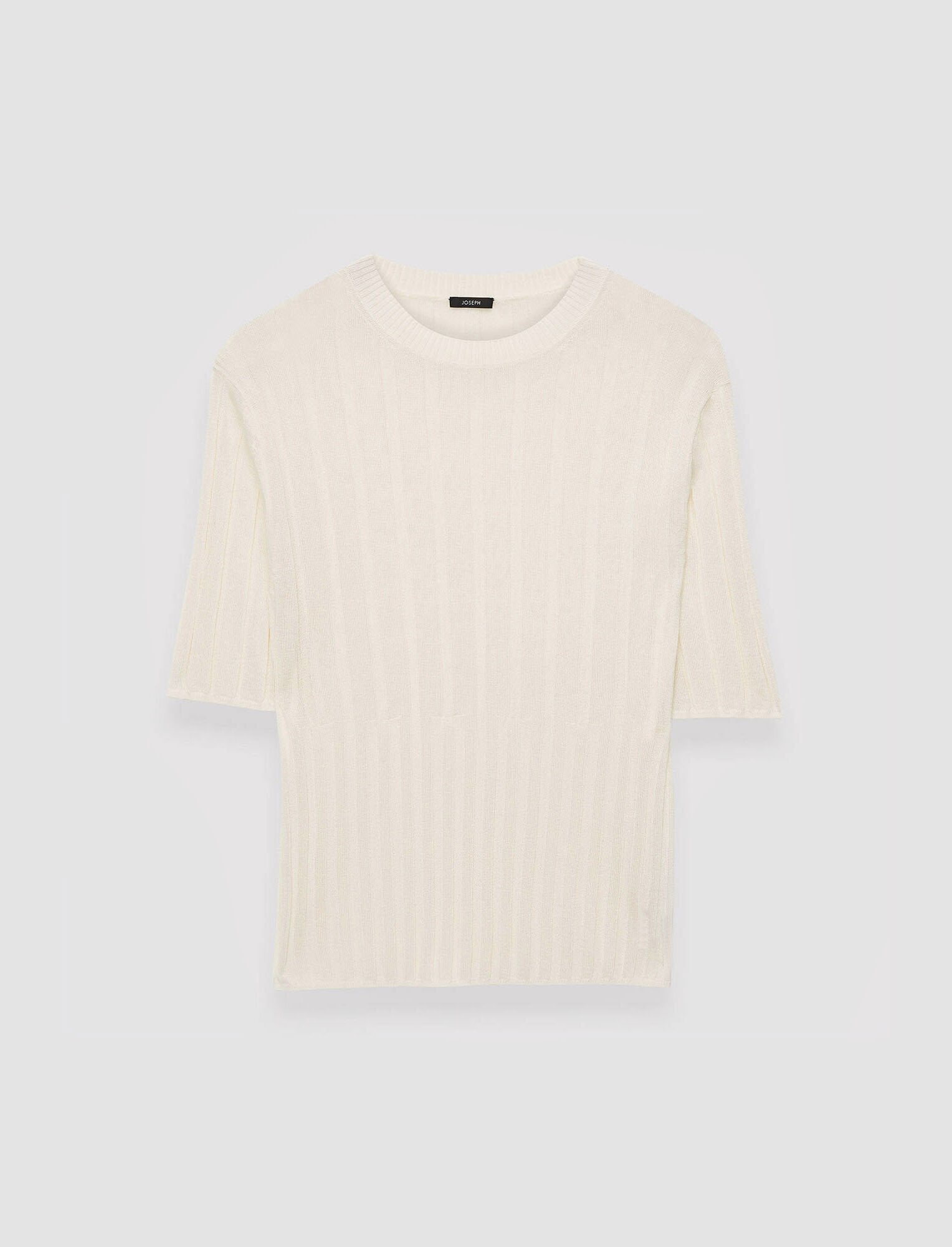 Crisp Rayon Knitted T-Shirt Ivory