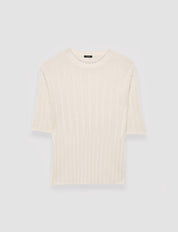 Crisp Rayon Knitted T-Shirt Ivory