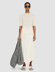 Crisp Rayon Knitted T-Shirt Ivory