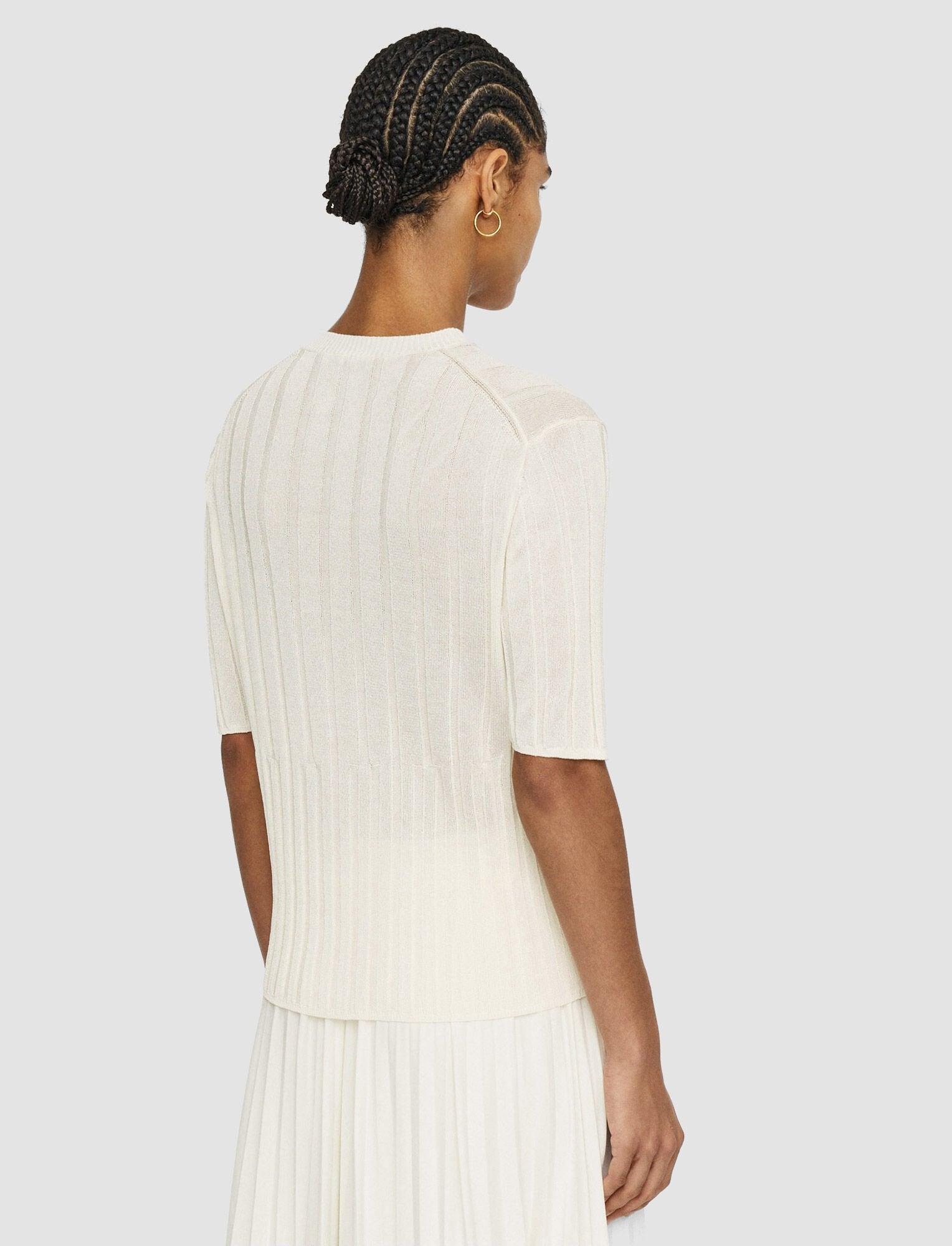 Crisp Rayon Knitted T-Shirt Ivory