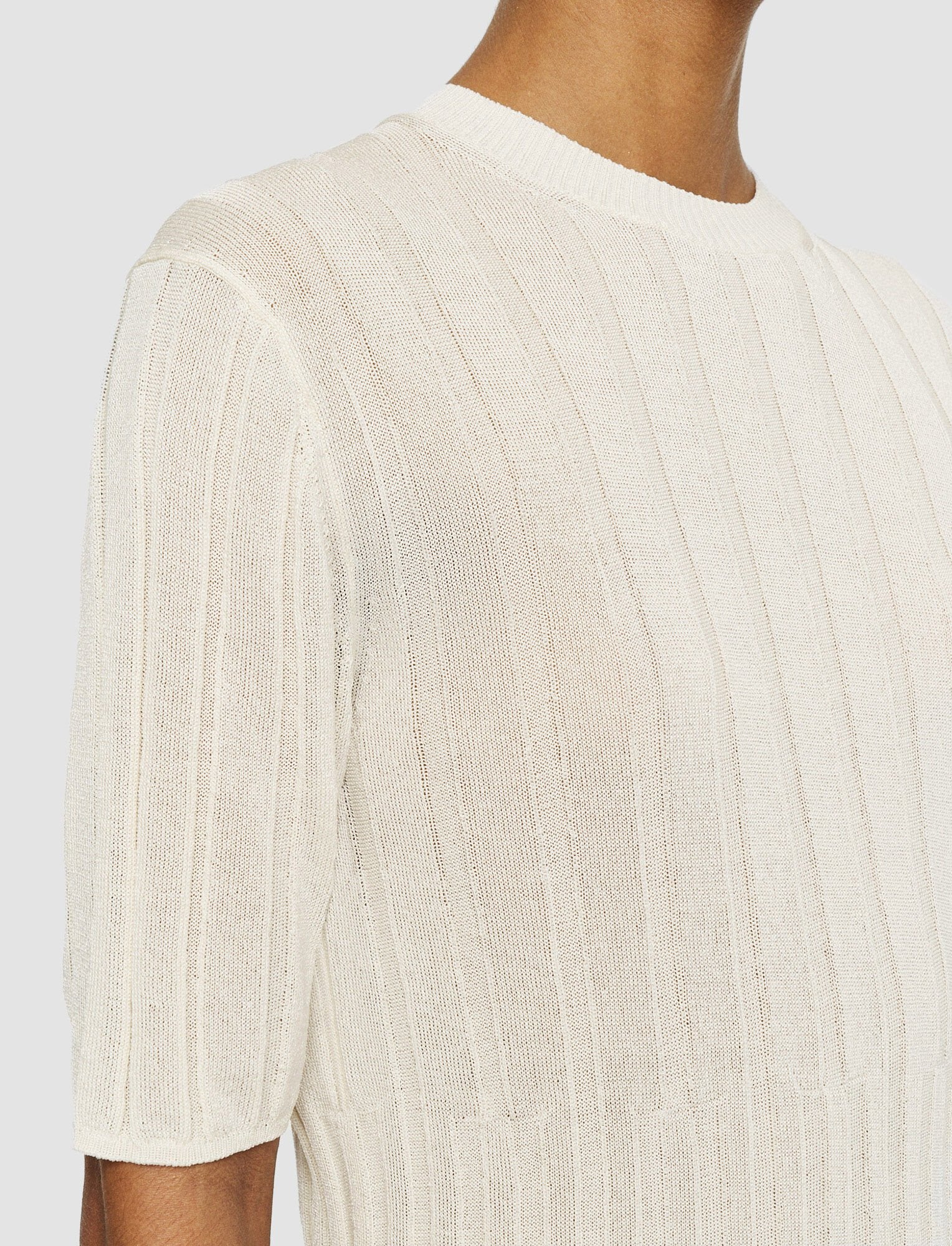 Crisp Rayon Knitted T-Shirt Ivory