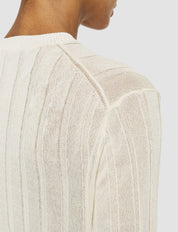 Crisp Rayon Knitted T-Shirt Ivory