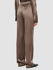 Tova Silk Satin Trousers Escargot