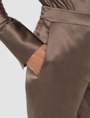 Tova Silk Satin Trousers Escargot
