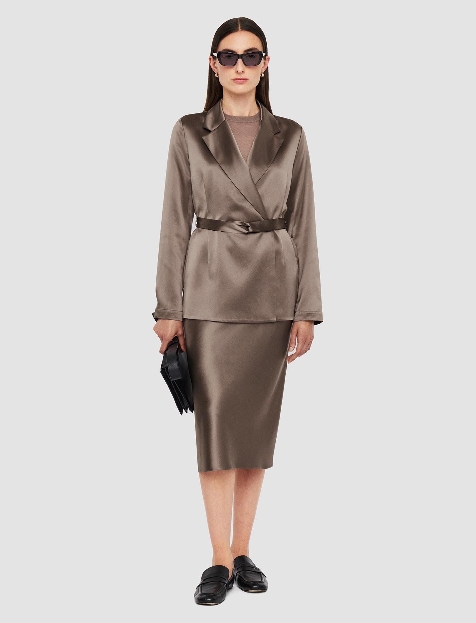 Joubert Silk Satin Jacket Escargot