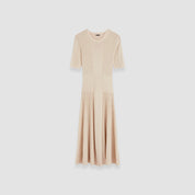 Fine Merino Rib Dress Beige