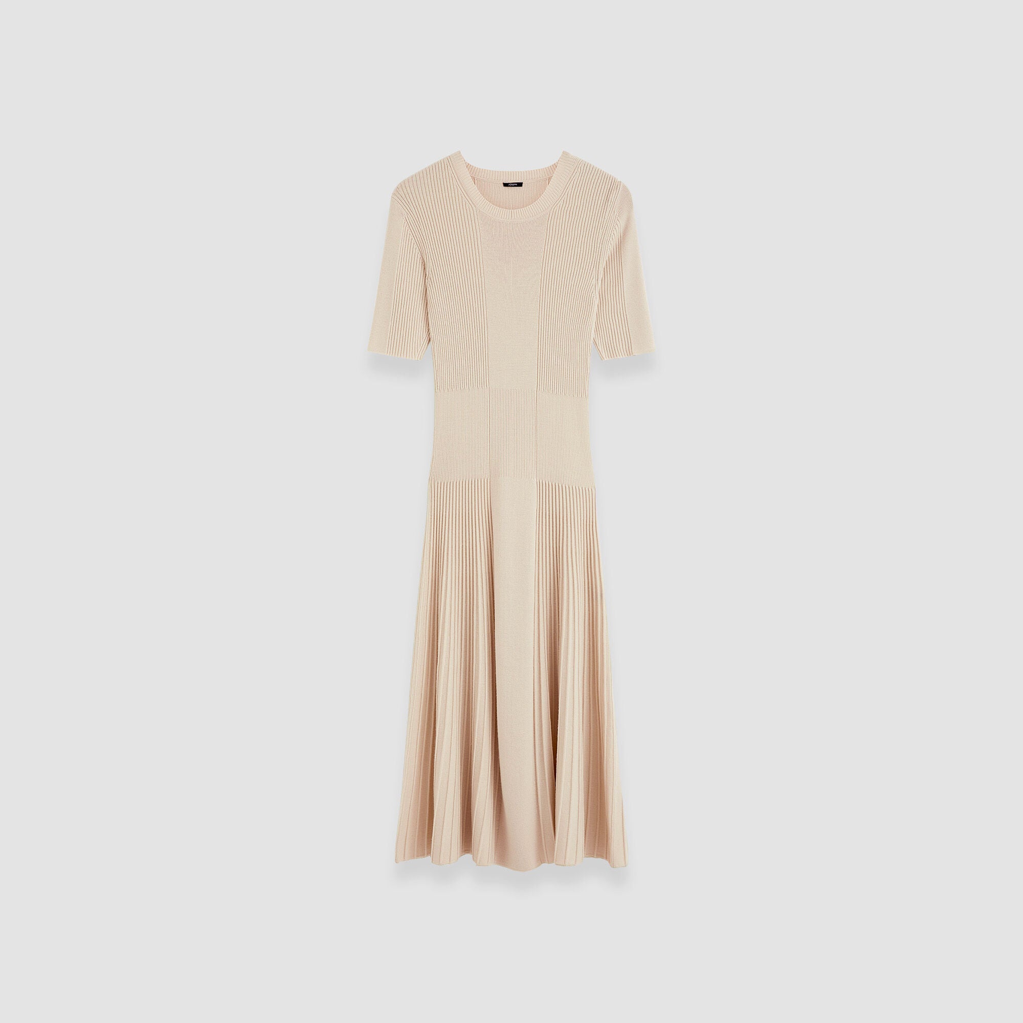 Fine Merino Rib Dress Beige