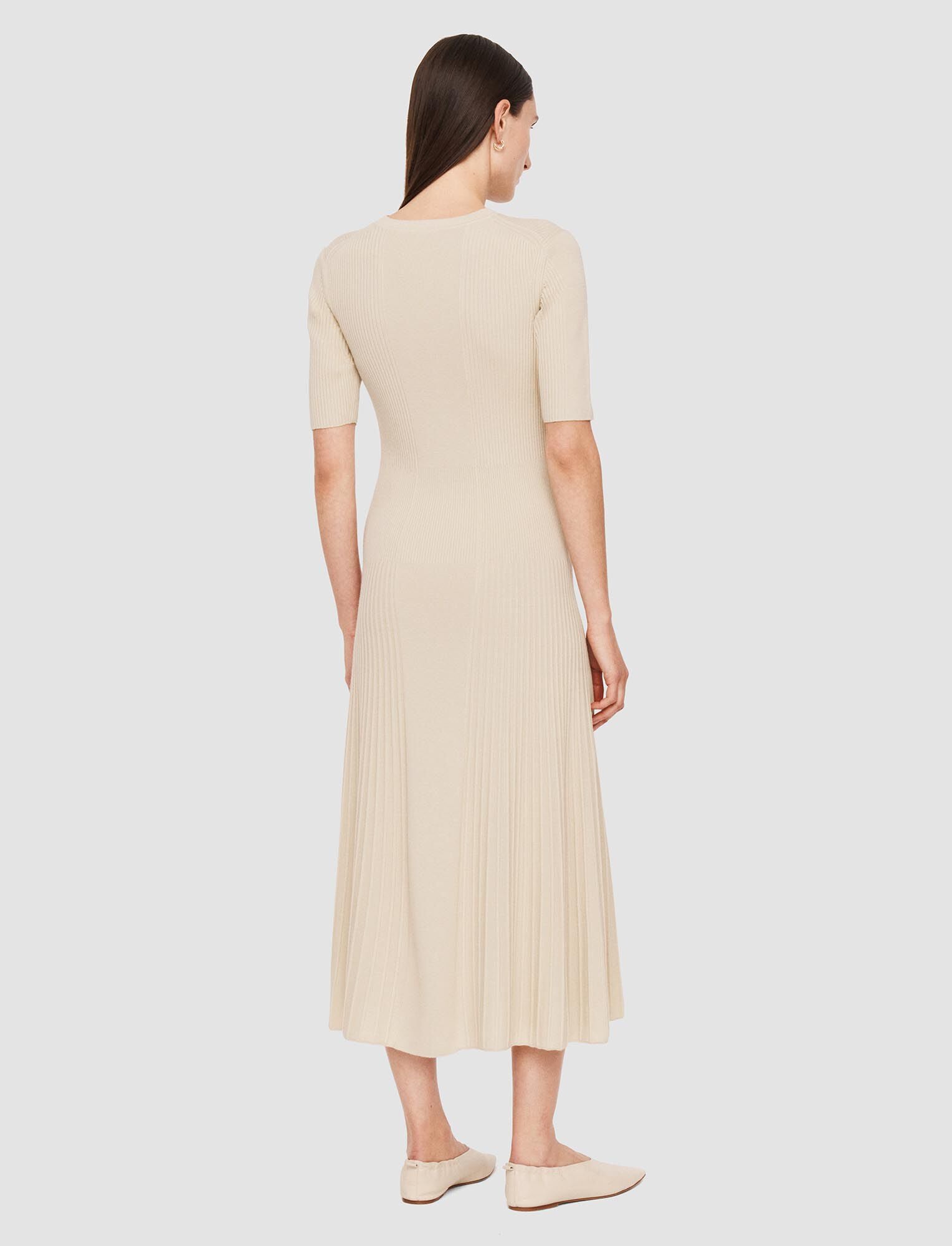 Fine Merino Rib Dress Beige