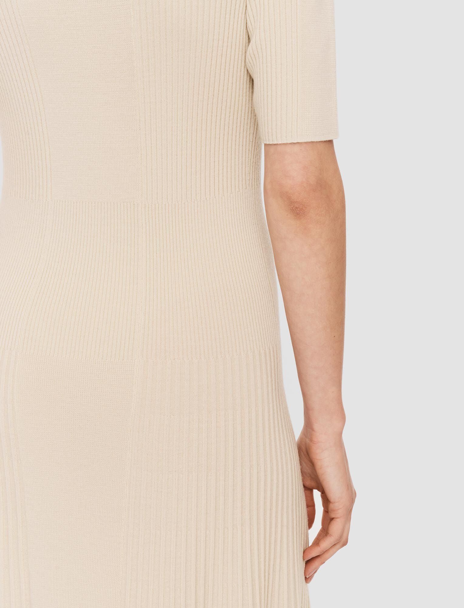 Fine Merino Rib Dress Beige