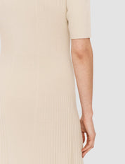 Fine Merino Rib Dress Beige