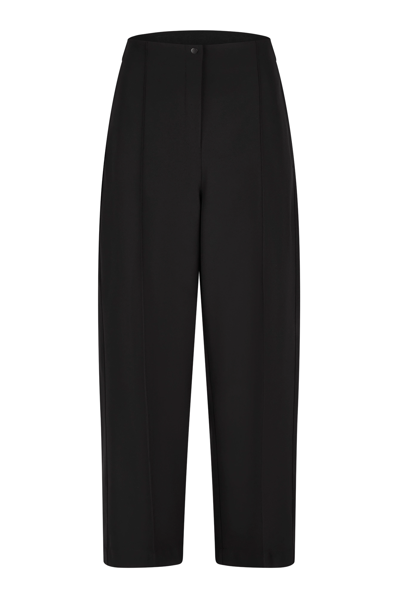 Sporty pants in a barrel-cut  black